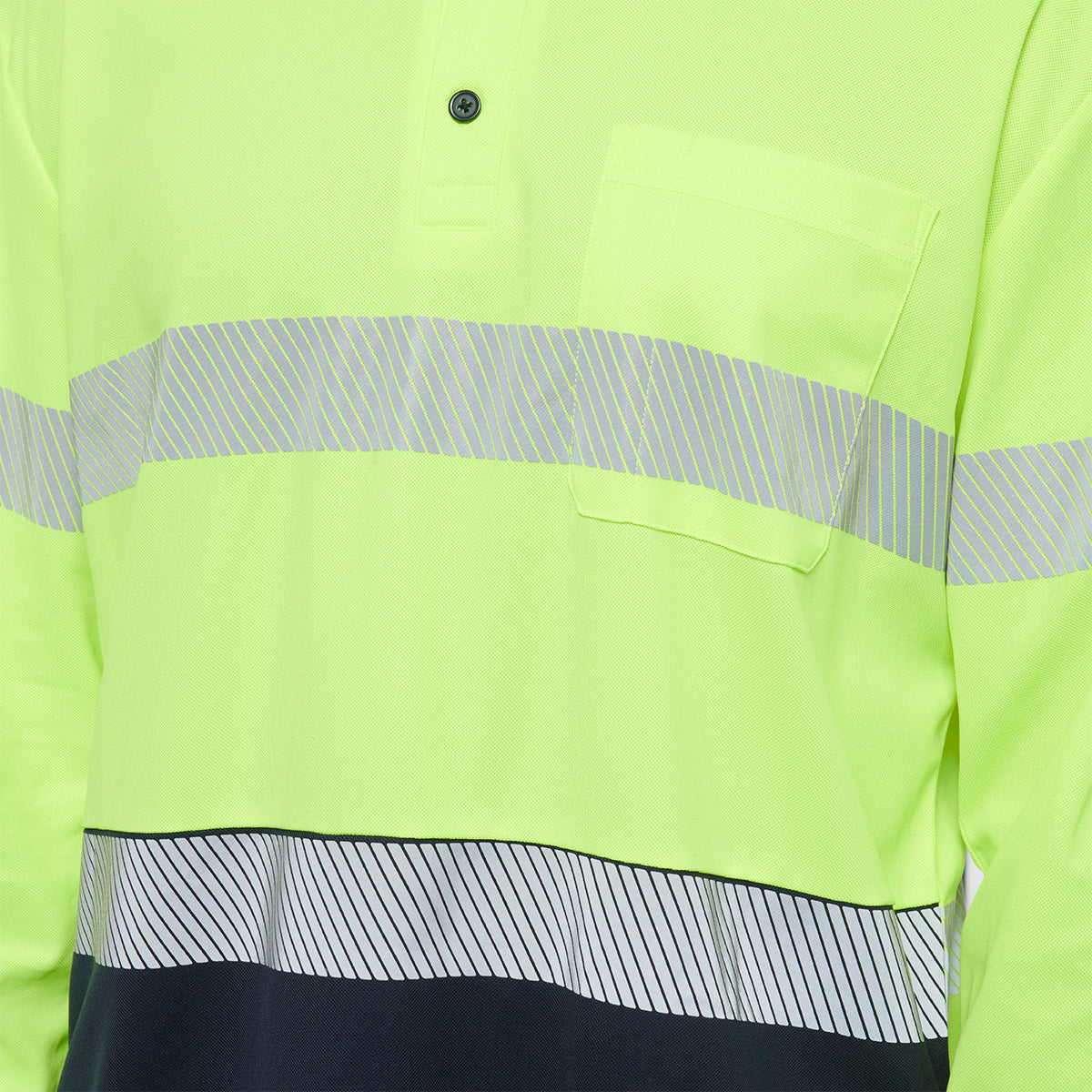 Y19619-Hard Yakka Mens Long Sleeve Hi Vis Taped Polo