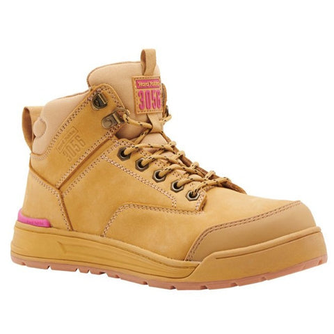 WOMEN'S 3056 LACE UP & SIDE ZIP SAFETY BOOT - WHEAT-Wheat