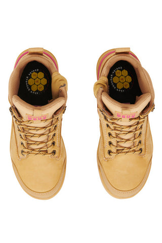 WOMEN'S 3056 LACE UP & SIDE ZIP SAFETY BOOT - WHEAT-Wheat