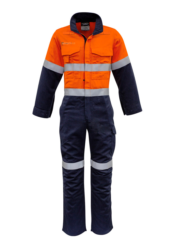 ZC525-Mens Orange Flame Overall - Hoop Taped