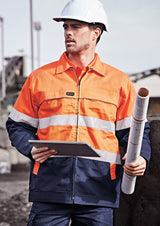 ZJ590-Mens Hi Vis Cotton Drill Jacket