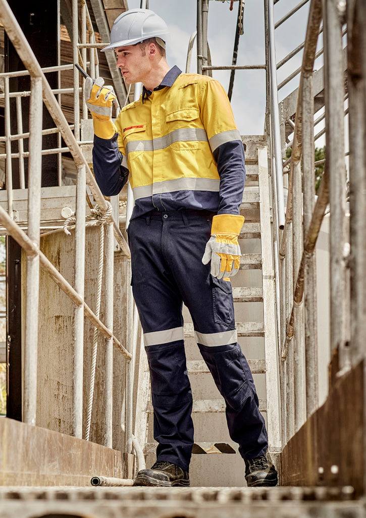 ZP521S-Mens Orange Flame Taped Cargo Pant (Stout)