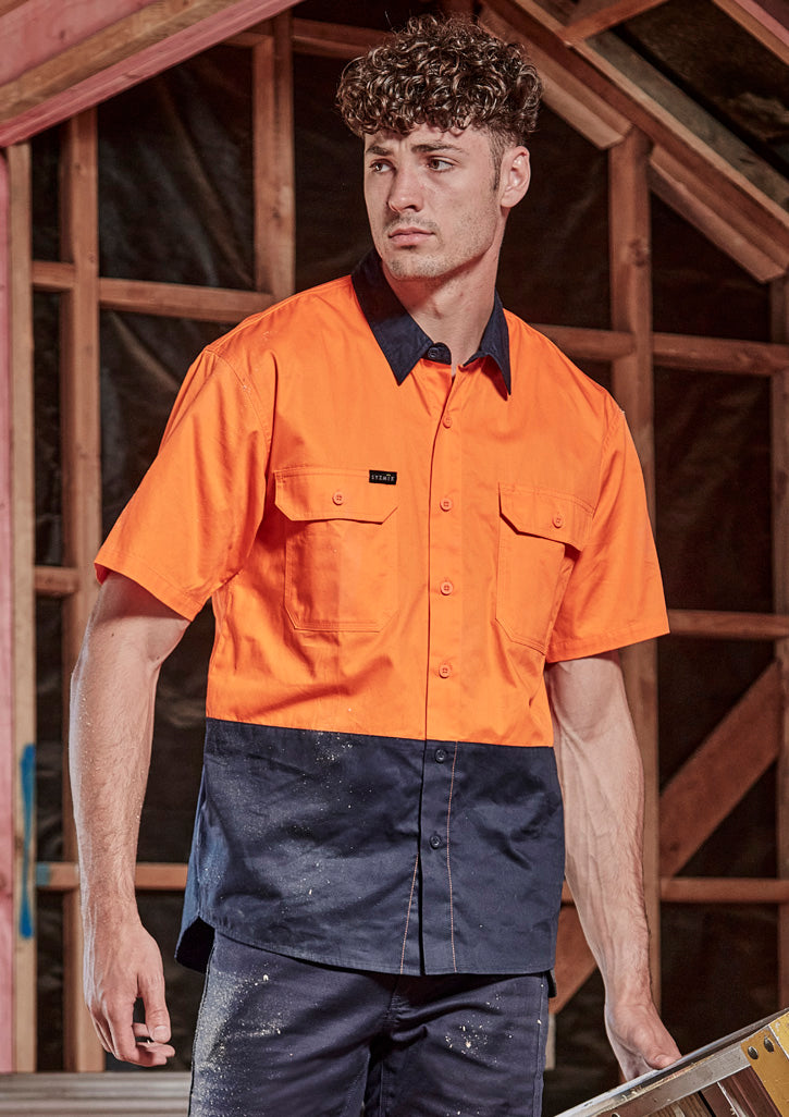 ZW115-Mens Hi Vis Short Sleeve Shirt