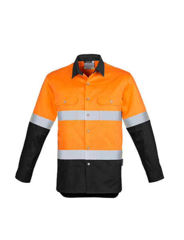 ZW123-Mens Industrial Long Sleeve Shirt - Hoop Taped