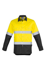 ZW123-Mens Industrial Long Sleeve Shirt - Hoop Taped