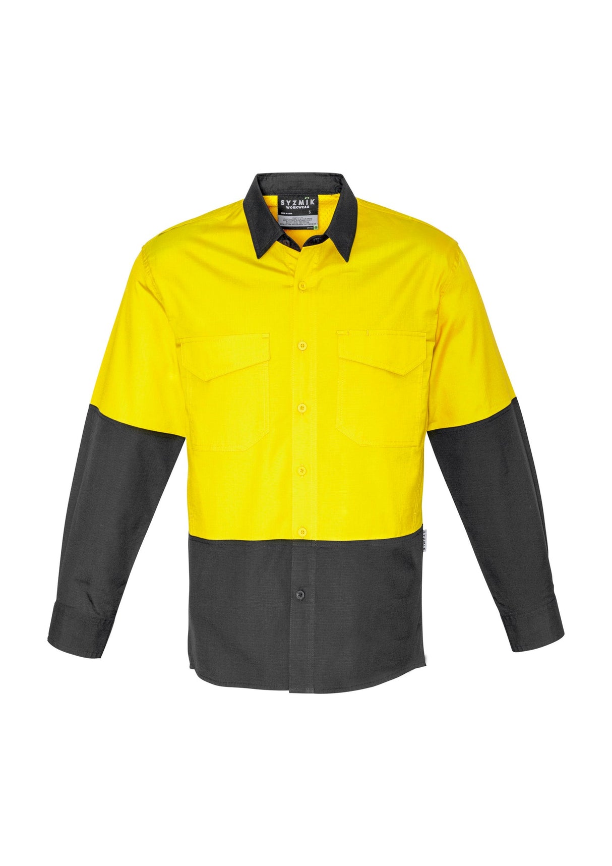 ZW128-Mens Rugged Cooling Hi Vis Long Sleeve Shirt