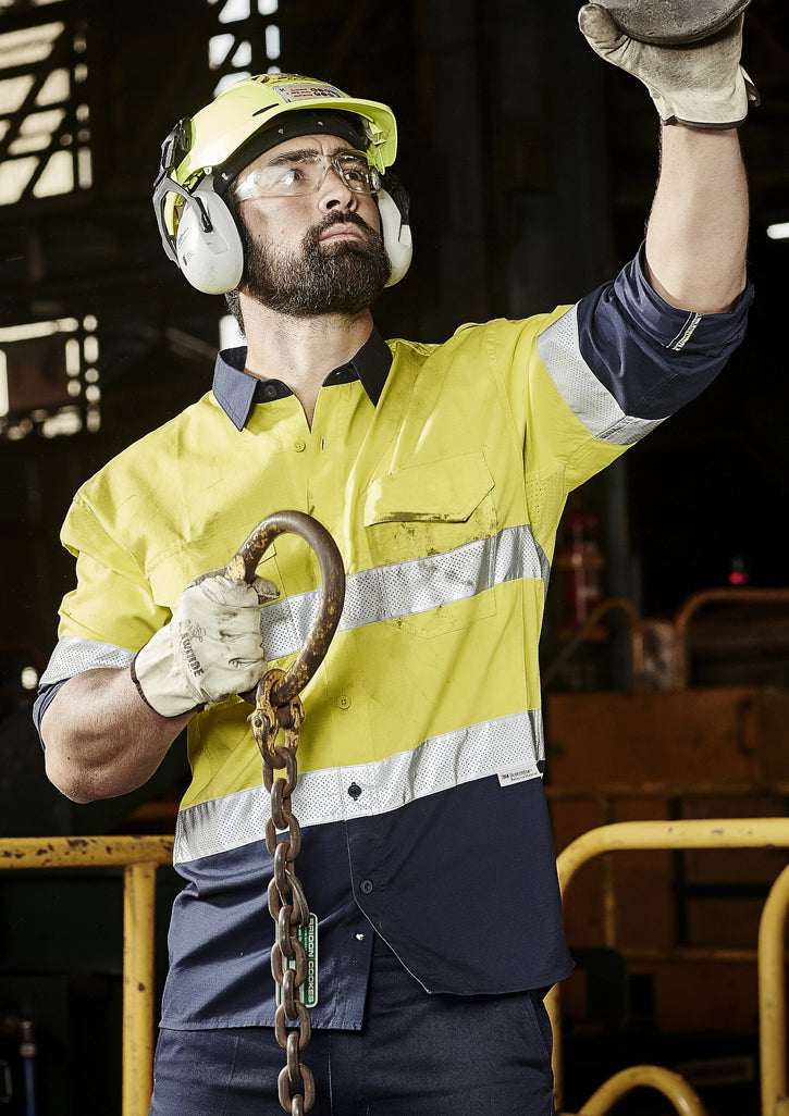 ZW129-Mens Rugged Cooling Hi Vis Taped Long Sleeve Shirt
