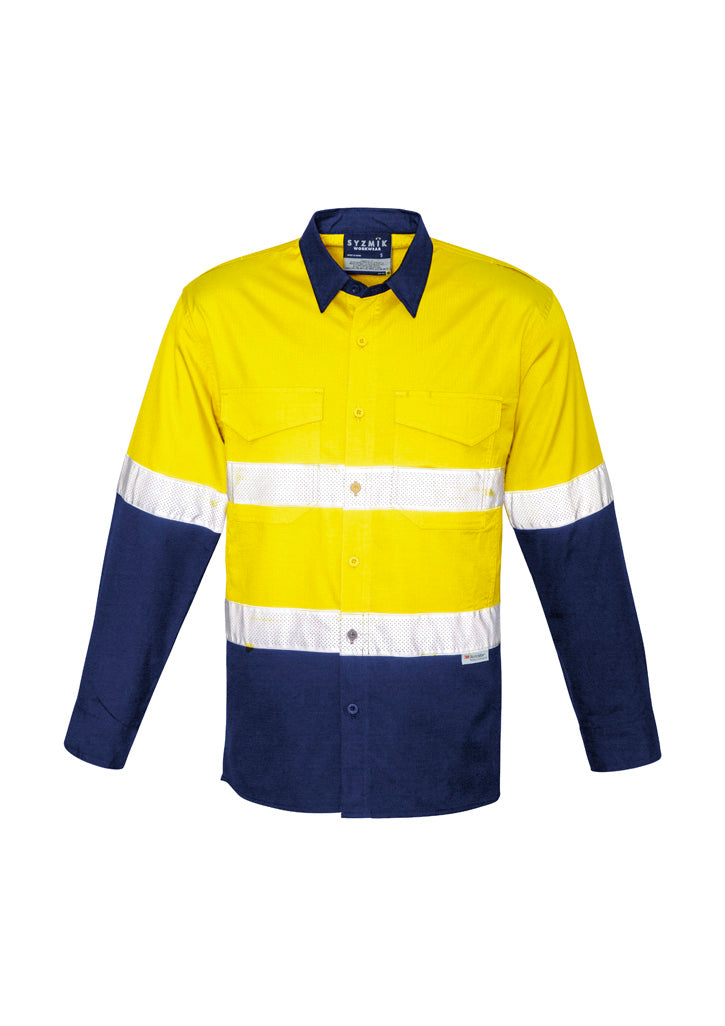 ZW129-Mens Rugged Cooling Hi Vis Taped Long Sleeve Shirt