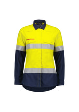 ZW170-Womens Orange Flame Lightweight Ripstop Taped Shirt