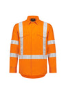 ZW187-Mens Orange Flame Lightweight Ripstop X Back Taped Shirt