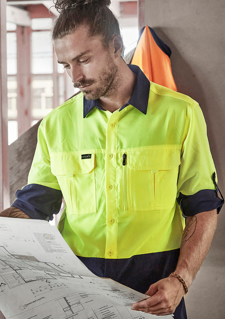 ZW468-Mens Hi Vis Outdoor Long Sleeve Shirt