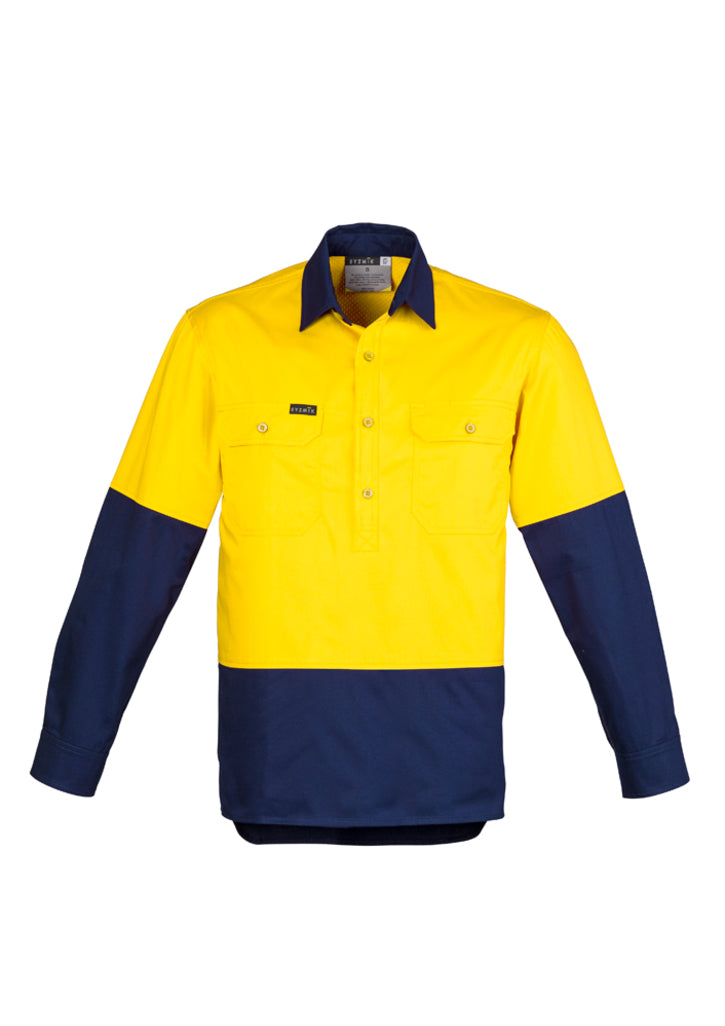 ZW560-Mens Closed Front Long Sleeve Shirt