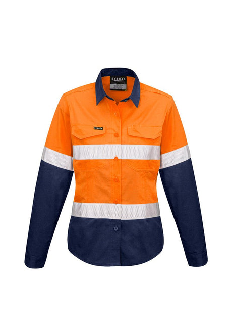 ZW720-Womens Rugged Cooling Hi Vis Taped Long Sleeve Shirt