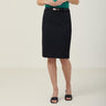 POLY VISCOSE STRETCH TWILL MID-LENGTH PENCIL SKIRT