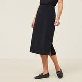 CAT2RV-Crepe Stretch Midi Length A-line Skirt