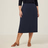 CAT2RV-Crepe Stretch Midi Length A-line Skirt