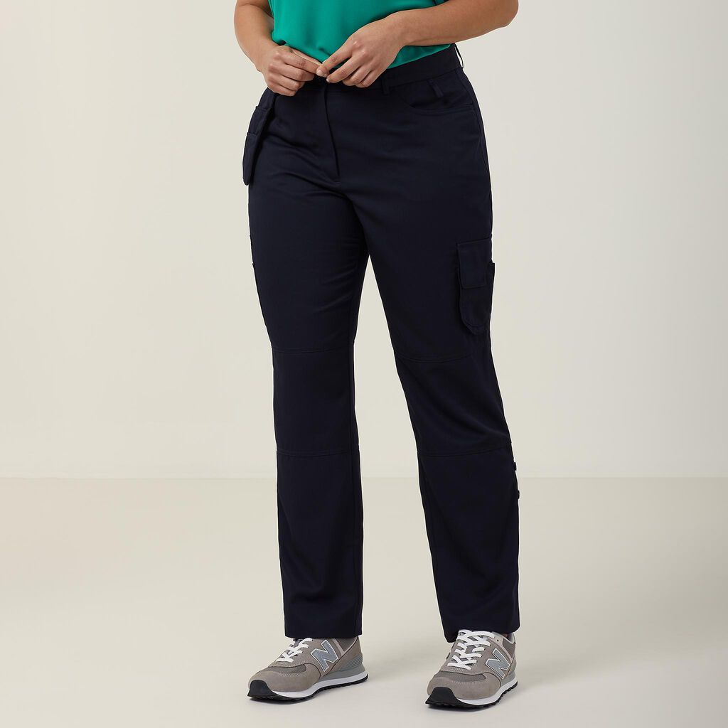 POLY VISCOSE GABERDINE FLEX WAIST CARGO PANT