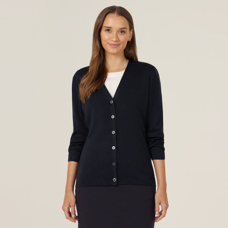 ACRYLIC BUTTON FRONT CARDIGAN