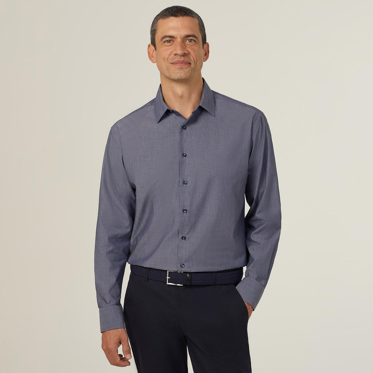 POLY COTTON END ON END LONG SLEEVE SHIRT