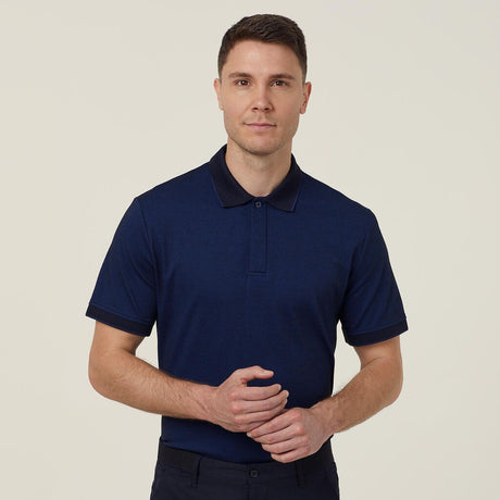 MEN'S TEXTURED COTTON POLY SHORT SLEEVE POLO