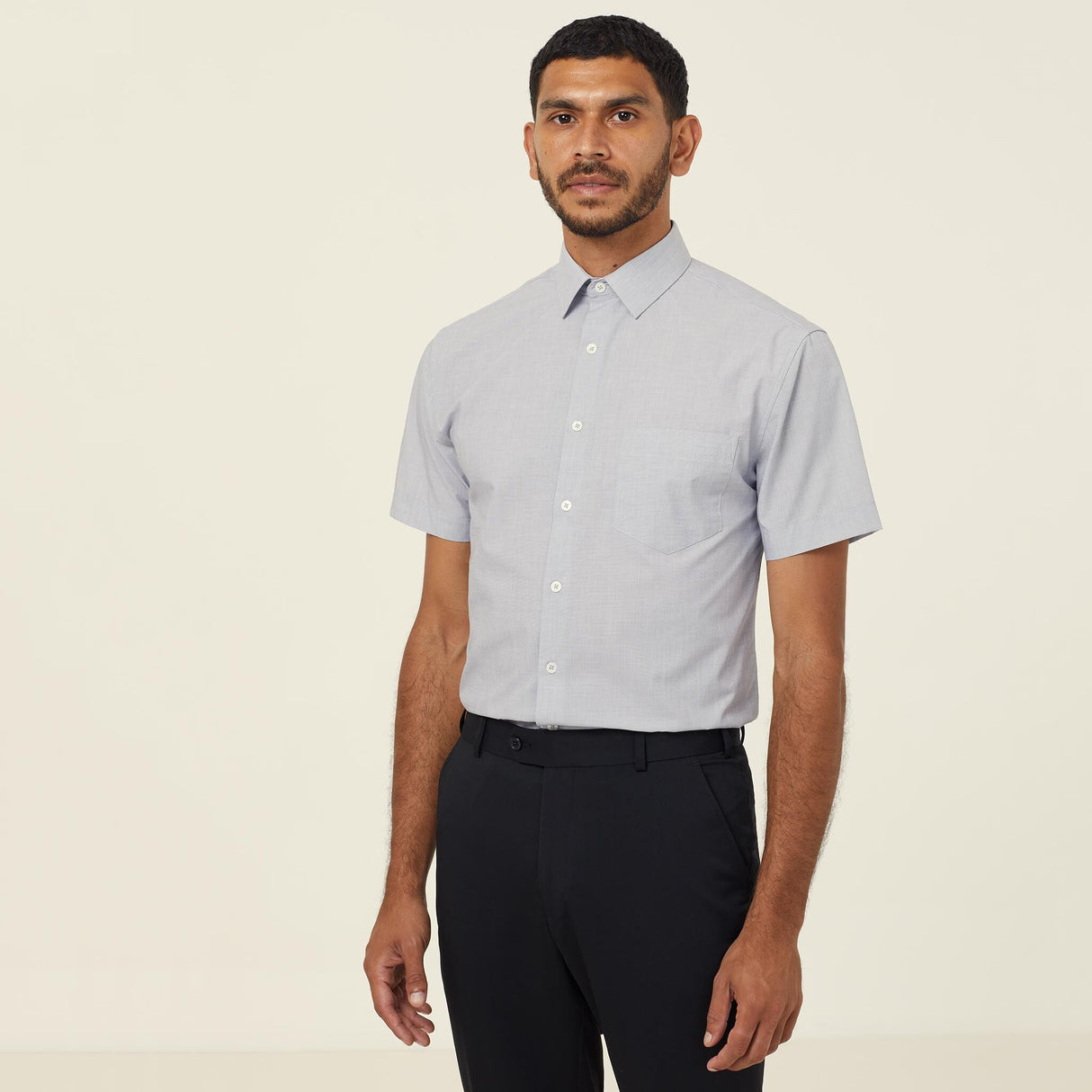 MEN'S POLY COTTON END ON END-SHORT SLEEVE SHIRT