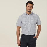 MEN'S AVIGNON FINE BLOCK STRIPE STRETCH SHORT SLEEVE SHIRT