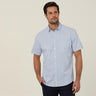 MEN'S AVIGNON FINE BLOCK STRIPE STRETCH SHORT SLEEVE SHIRT