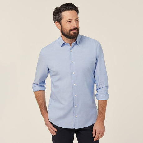 CATJJU-Cotton Chambray Long Sleeve Shirt