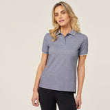 WOMEN'S TEXTURED COTTON POLY SHORT SLEEVE POLO