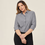 CATUSZ-Cotton Chambray Long Sleeve Relaxed Shirt