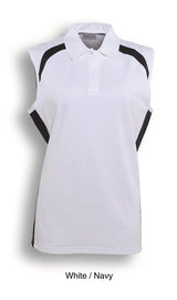 CP0931-Team Essentials- Ladie Sleeveless Contrast Polo