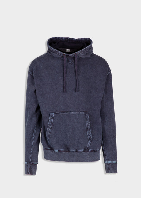 F363AW-Mens stone washed fleece hoodie