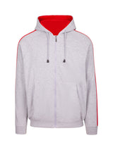 F600HZ-Mens Unbrushed Stripe  Sleeve Hoodie