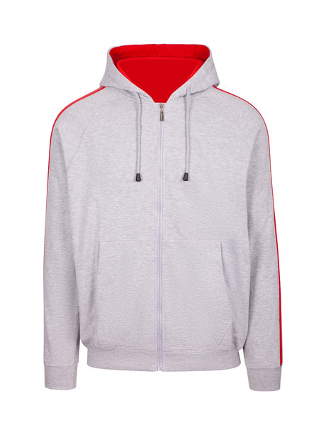 F600HZ-Mens Unbrushed Stripe  Sleeve Hoodie