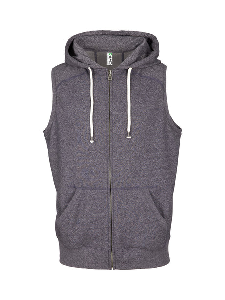 F770ZS-Mens Heather SLEEVELESS ZIP Hoodies - Greatness Range