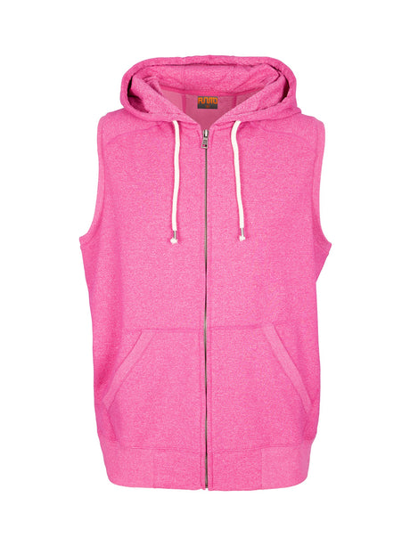 F770ZS-Mens Heather SLEEVELESS ZIP Hoodies - Greatness Range