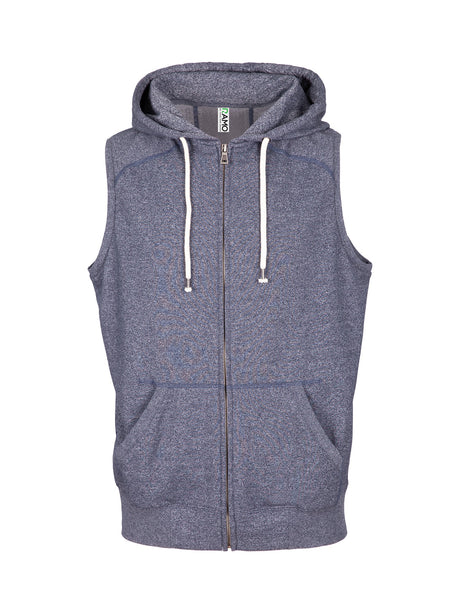 F770ZS-Mens Heather SLEEVELESS ZIP Hoodies - Greatness Range