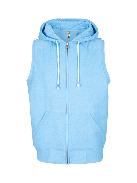 F770ZS-Mens Heather SLEEVELESS ZIP Hoodies - Greatness Range