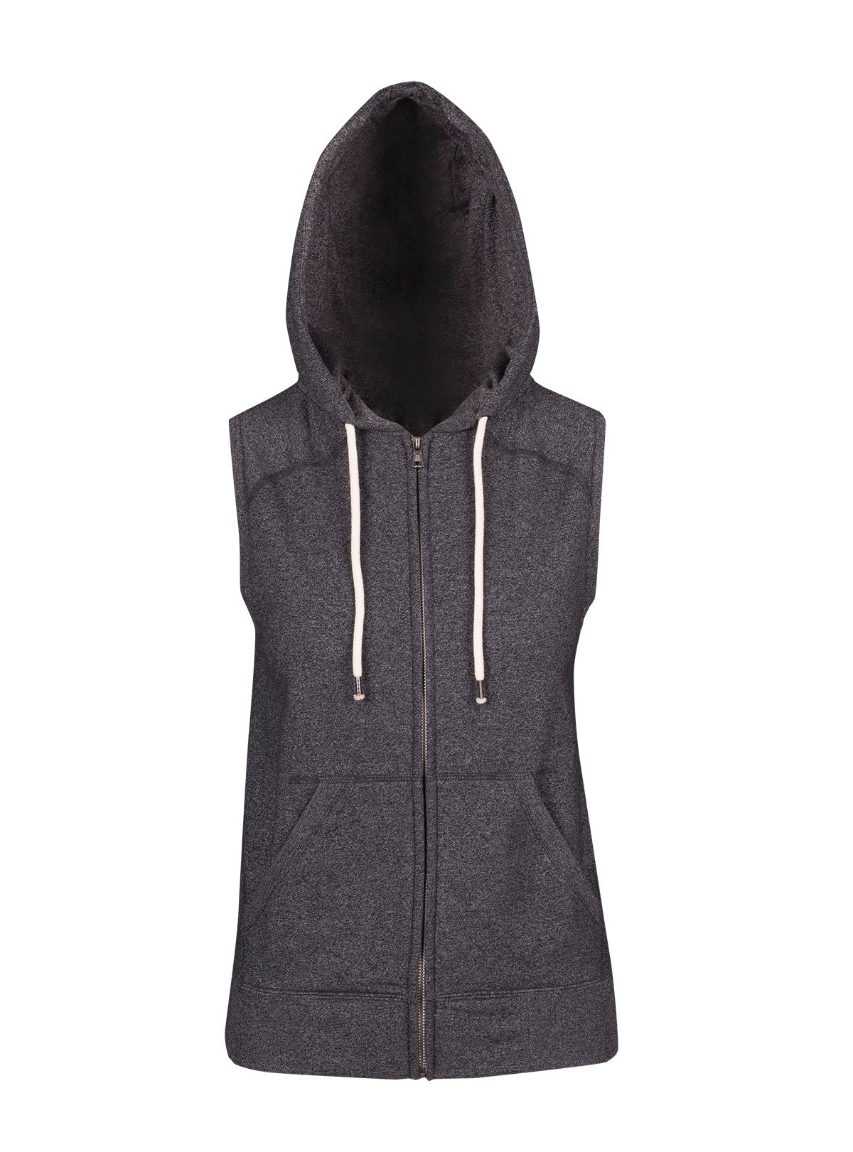 FZ77UN-Ladies/Junior Heather SLEEVELESS ZIP Hoodies - Greatness Range