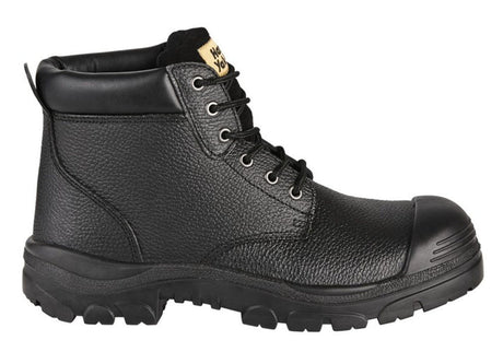 GRAVEL LACE UP STEEL TOE SAFETY BOOT - BLACK-Black