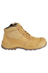 UTILITY ZIP SIDED STEEL TOE SAFETY BOOT - WHEAT-Wheat