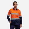 K44532-Women's Reflective Spliced Drill Shirt L/S