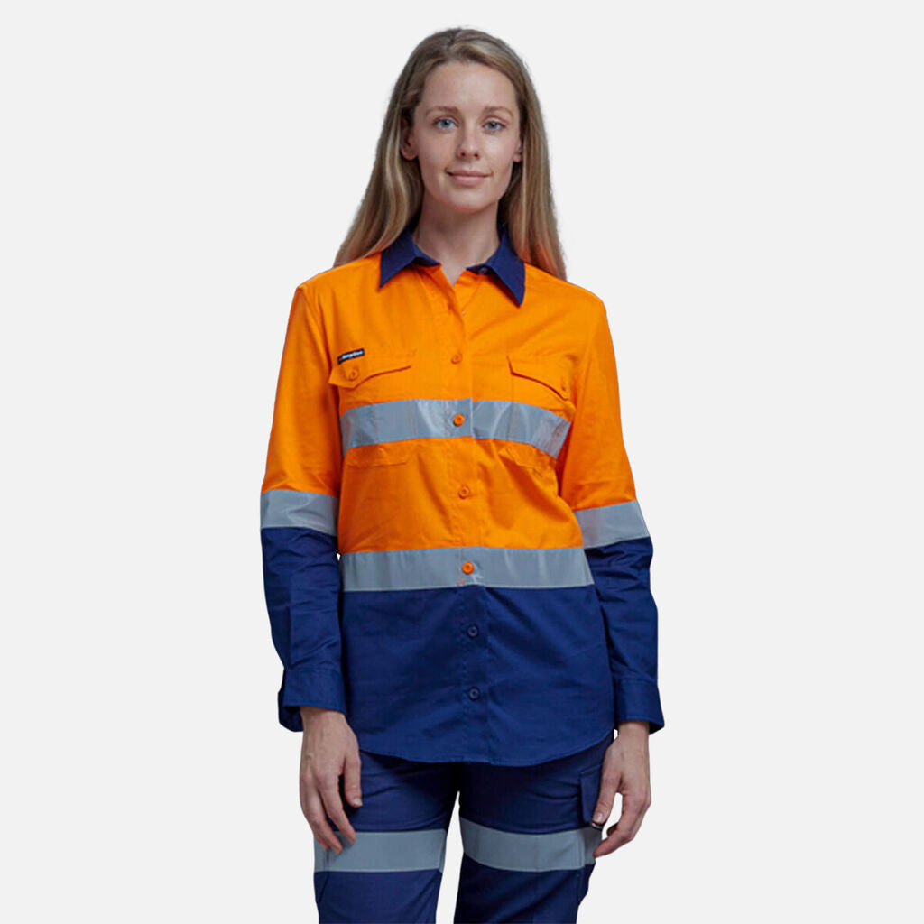 K44544-Workcool 2 Women's Reflective Spliced Shirt L/S