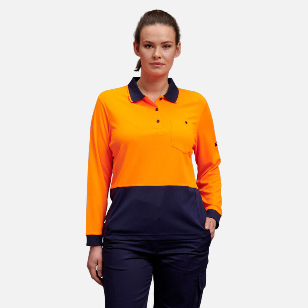 K44730-Workcool Hyperfreeze Spliced Polo L/S Womens