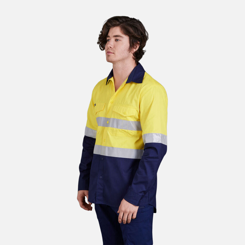 K54880-Workcool 2 Hi-Vis Reflective Spliced Shirt L/S