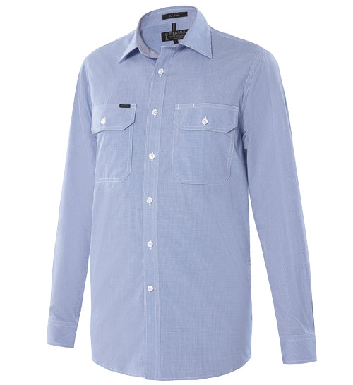 RMPC063-Men's Premium Ultra Fine Cotton, Front Flap Dual Pocket, Long Sleeve Shirt