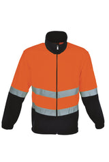 SJ1239-Hi-Vis Full Zip Polar Fleece With 3M Tape