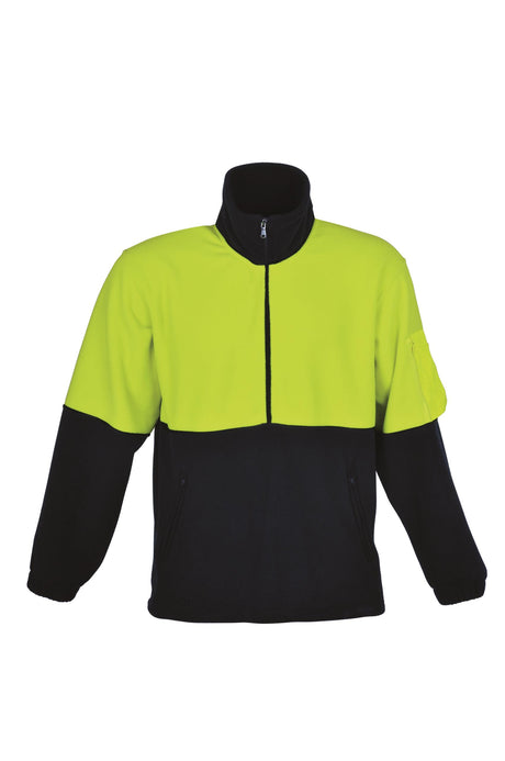 SJ1240-Hi-Vis 1/2 Zip Polar Fleece