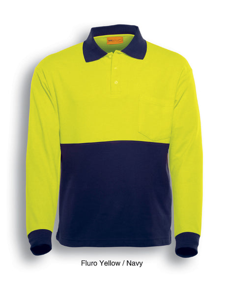 SP0380-Hi-Vis Poly/Cotton Polo -Long Sleeve