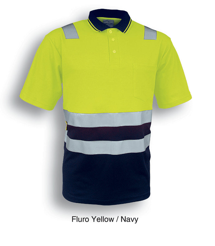 SP0539-Hi-Vis Polyface/Cotton Back Polo With Tape -S/S